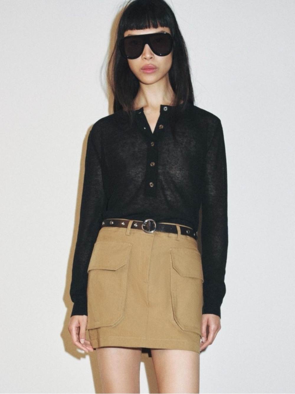 NWT Zara Woman CARGO MINI SKIRT WITH BELT Size M Medium